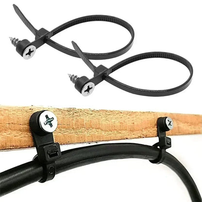 Self-Locking Nylon Cable Ties with Screw Hole Mount 100–200pcs
