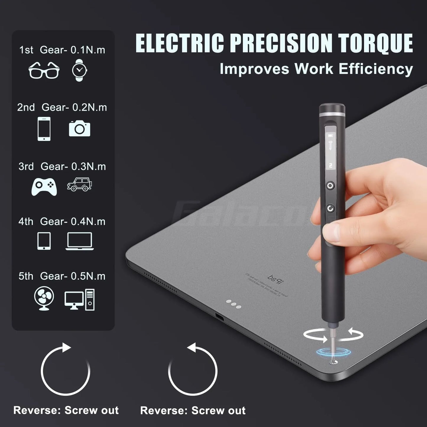 49-in-1 Electric Screwdriver Set – 5 Torque Settings, Magnetic Bits