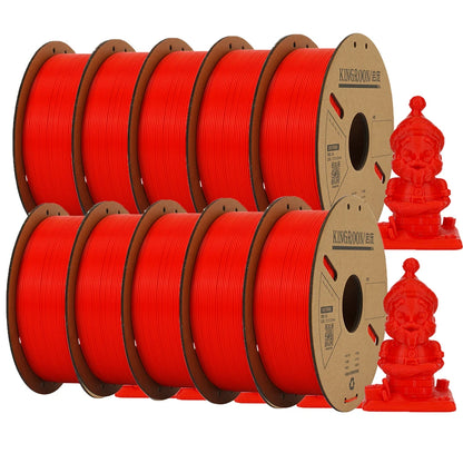KINGROON PLA Filament 1.75mm – 5 or 10 Rolls, Mixed Colors, No Bubble