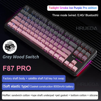 AULA F87 Pro Tri-mode Mechanical Keyboard – 8000mAh, Hot-Swap, RGB, PBT, Gasket Mount