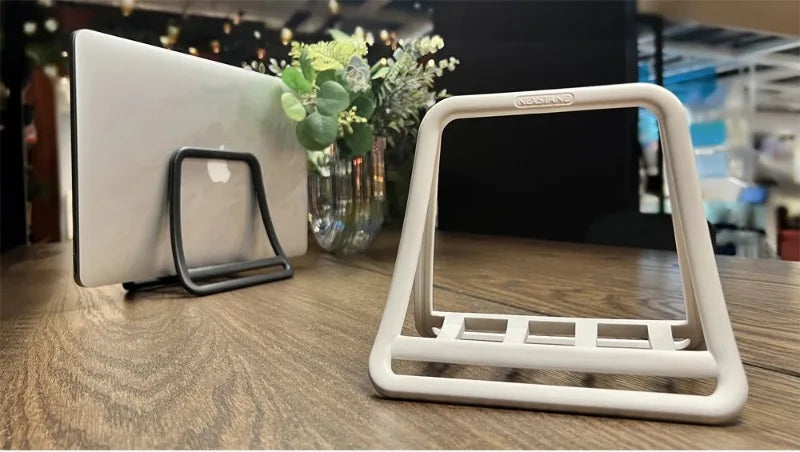 Vertical Laptop & iPad Stand – Gravity-Based, Multi-Device Desktop Holder, ABS Plastic