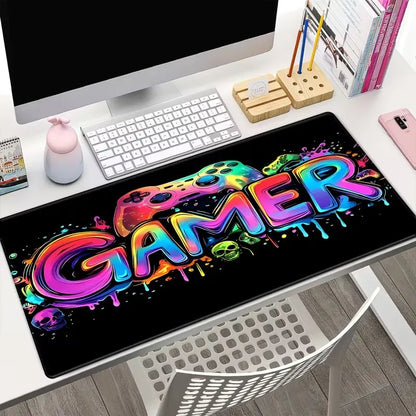 XXL Neon Glow-in-the-Dark Gaming Mouse Pad – Non-Slip Rubber Desk Mat