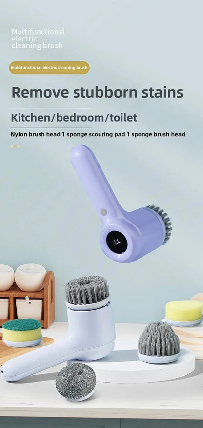 USB Rechargeable Electric Spin Scrubber – Multi-Surface Power Cleaning Brush for Kitchen & Bathroom