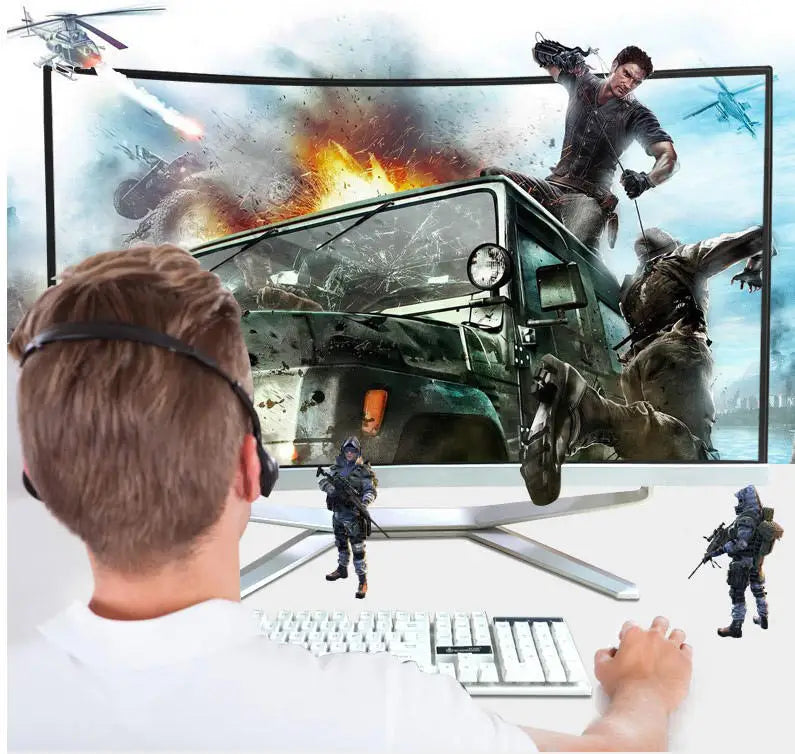 24-inch R.E.D. Shopping all-in-one gaming PC with touch screen, featuring Intel Core i7/i9 processor, sleek black monoblock design