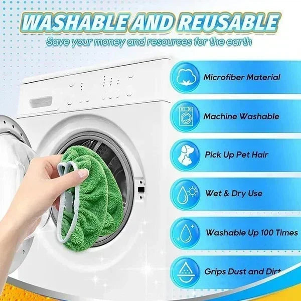 Washable Flat Mop Pads 6-Pack | Reusable Microfiber Mop Covers