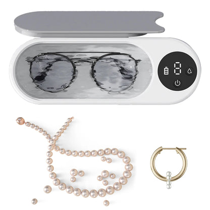 Ultrasonic Jewelry Cleaner Machine – Portable USB Rechargeable Cleaner for Rings, Necklaces & Glasses