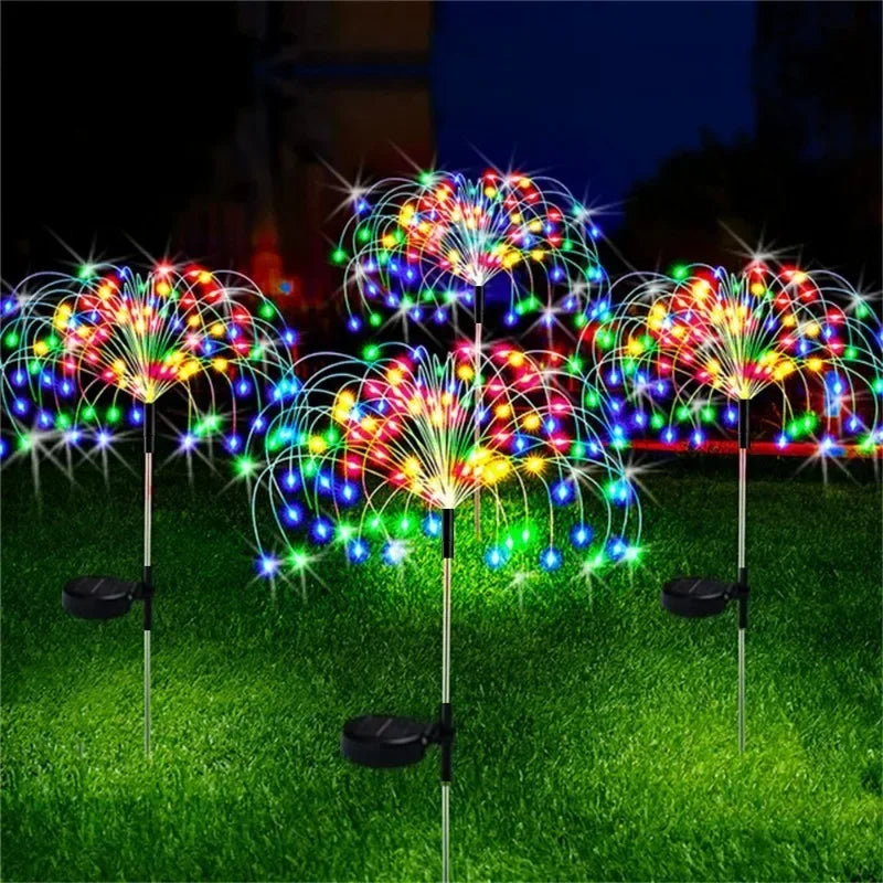 Solar Fireworks Fairy Lights – LED Dandelion Globe String Lights for Garden & Lawn