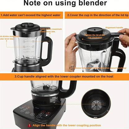 PRASKY 2400W Professional Heating Blender – 25,000 RPM, Auto-Clean, 55oz Glass Jar + To-Go Cup | Smoothies & Soups