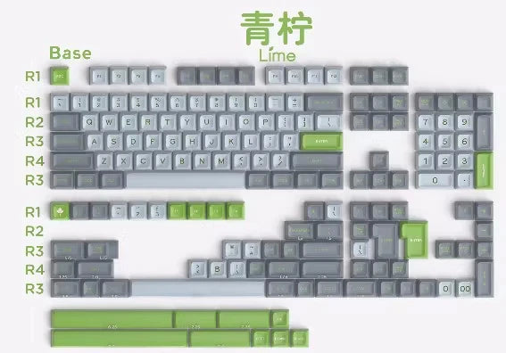 GMK 172 Keys Keycaps | SA Height & Cherry Profile | Lime / WOB | Doubleshot ABS | Mechanical Keyboard