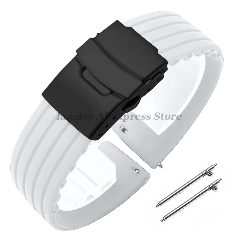 Quick Release Silicone Watch Strap 18–24mm – For Huawei, Seiko, Omega, Fossil & More