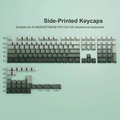 Cherry Profile PBT Keycaps 133+ Keys – White Side-Printed Shine-Through for MX Switches