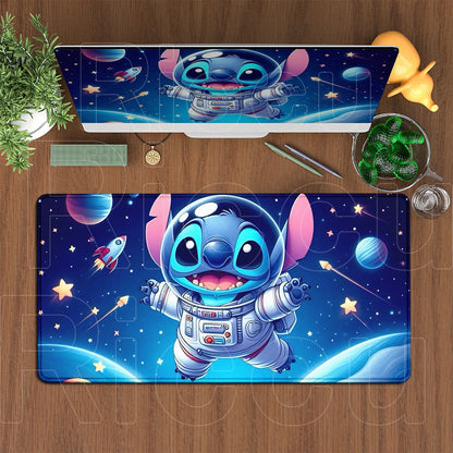 Cute Anime XXL Gaming Mouse Pad – Kawaii Stitch Design, Lock Edge, Non-Slip Rubber
