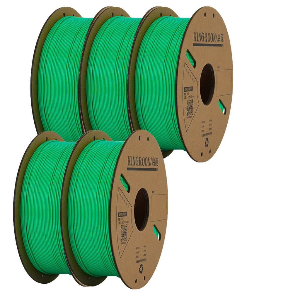 KINGROON PLA Filament 1.75mm – 5 or 10 Rolls, Mixed Colors, No Bubble