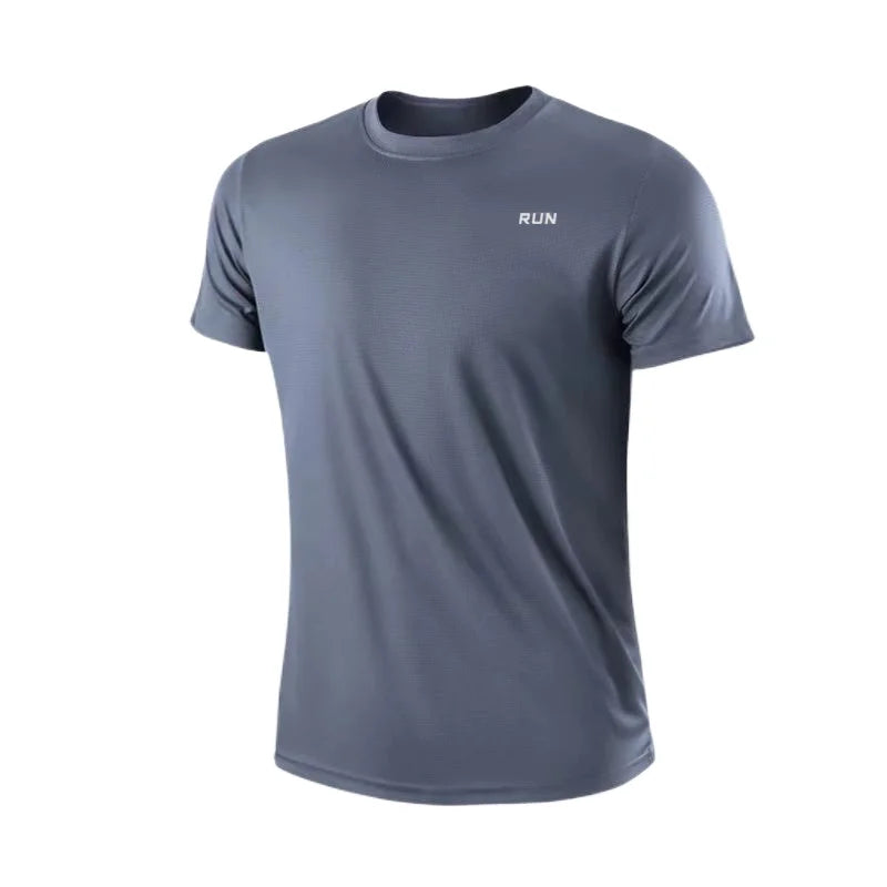 Men's quick dry sport T-shirt by R.E.D. Shopping, moisture-wicking activewear top ideal for gym, running, and sports activities.