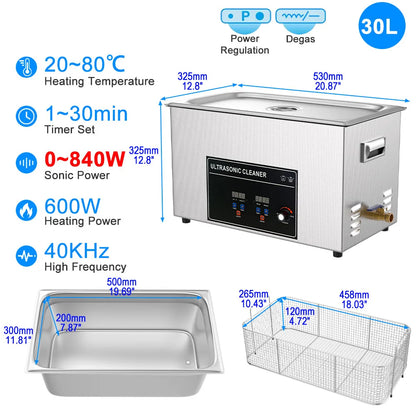 Professional Ultrasonic Cleaner 3–30L – Dental, Jewelry & Industrial