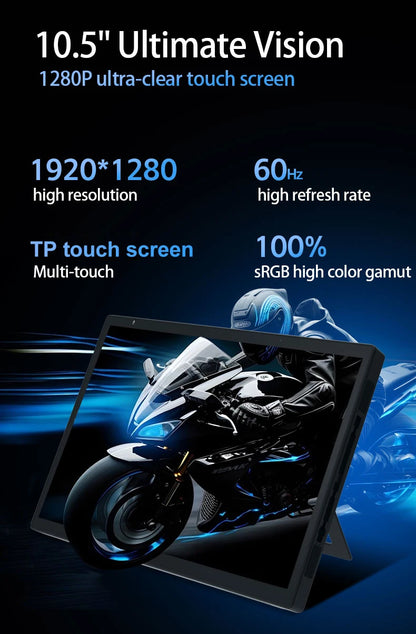 CRELANDER Handheld Gaming Laptop 10.5" — Intel N95, Touch Screen, Detachable Gamepad, Windows