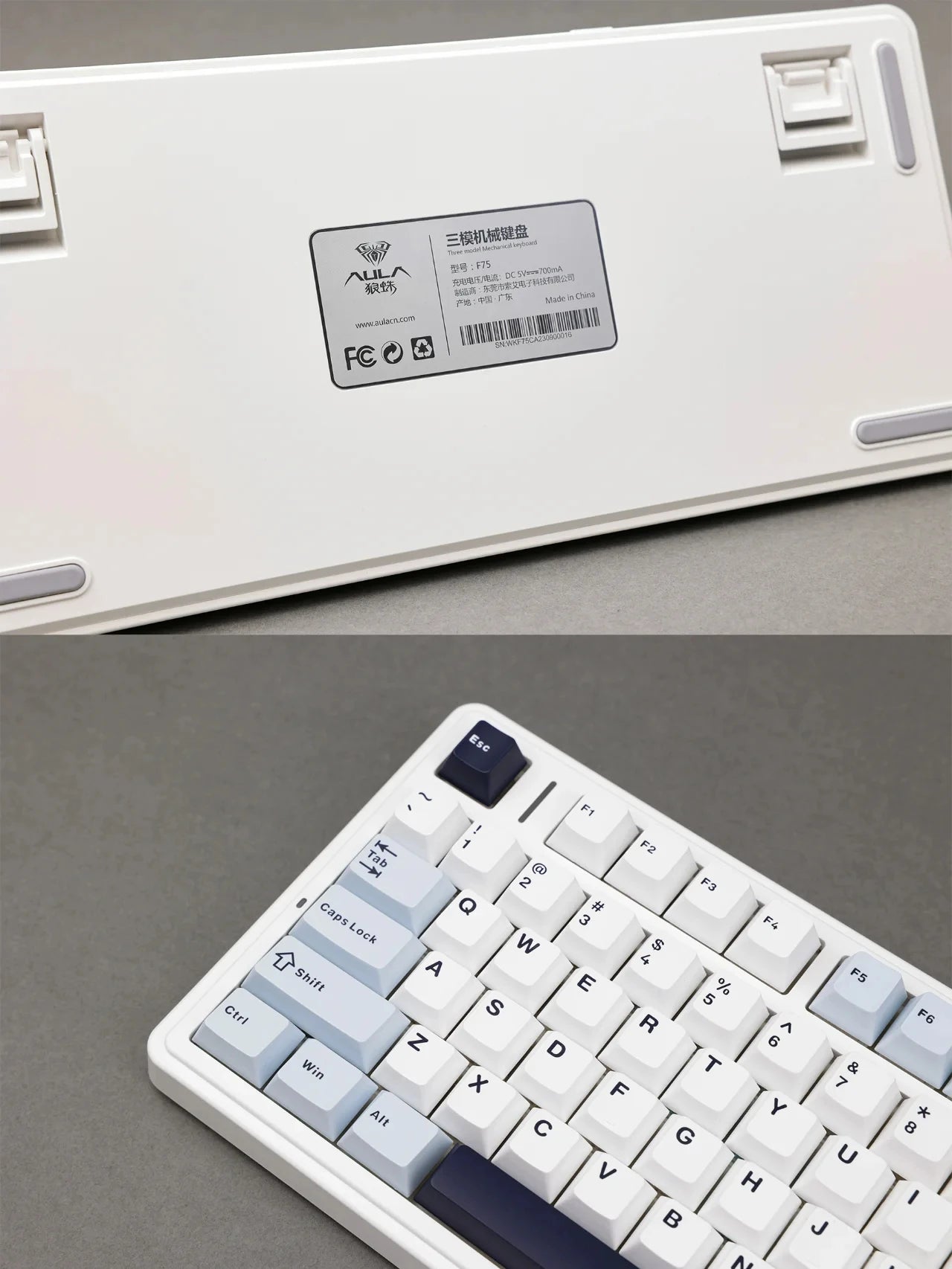 AULA F75 Mechanical Keyboard – 75% Layout, Tri-Mode (2.4G/BT/USB), RGB, Hot-Swap, PBT Keycaps