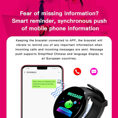 D18 Smart Watch – Waterproof Fitness Tracker with Heart Rate & Sleep Monitor