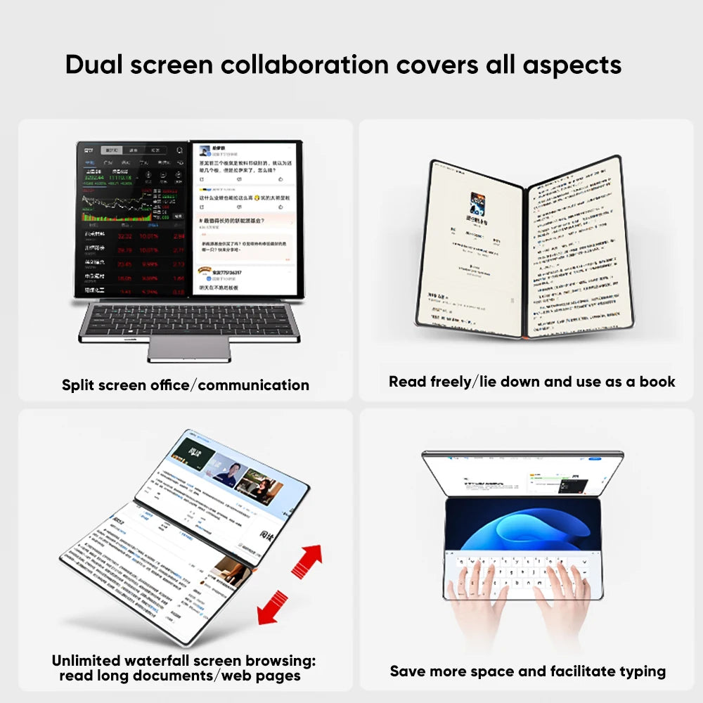 Topton Dual Screen Laptop 10.95" — Intel i3-1215U / N100, IPS Touch, WiFi 6, Windows 11