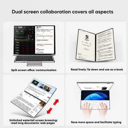 Topton Dual Screen Laptop 10.95" — Intel i3-1215U / N100, IPS Touch, WiFi 6, Windows 11