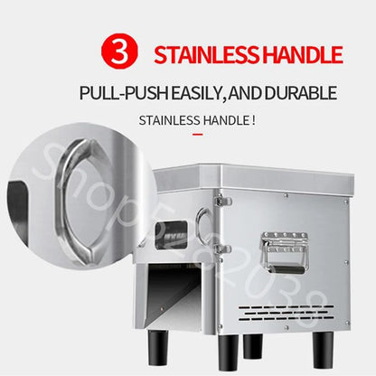 850W Commercial Meat Cube Cutter & Slicer Machine – Adjustable Cut Size, Fresh Meat Dicer