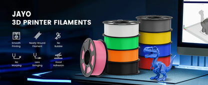 JAYO PETG/High Speed Matte PETG 3D Printing Filament 1.75MM Mix-Colors & No bubbles &Non-toxic For 3D Printer & Pen 3Rolls