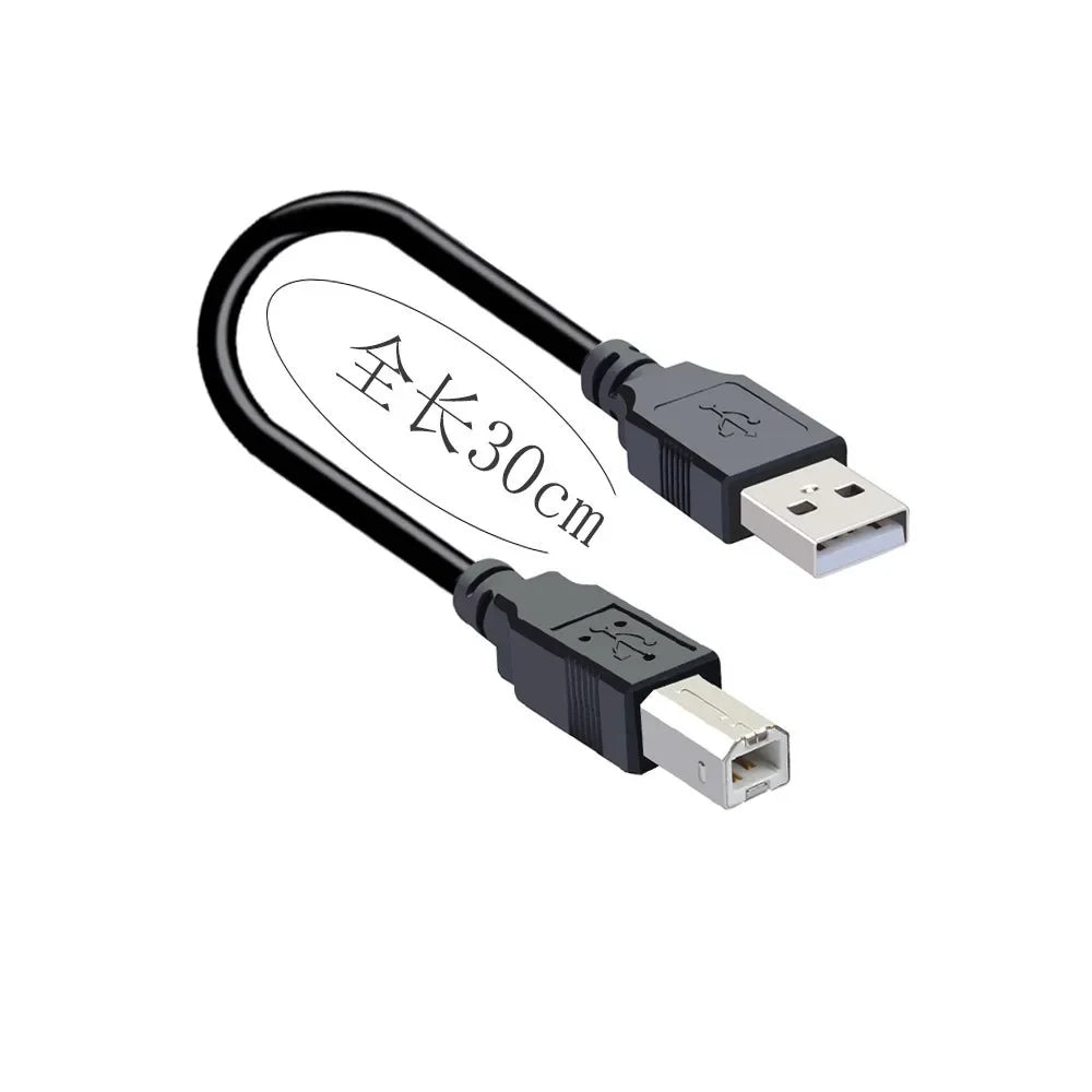 USB 2.0 Type-A female to USB-B male printer cable adapter for electronics and printer connections.