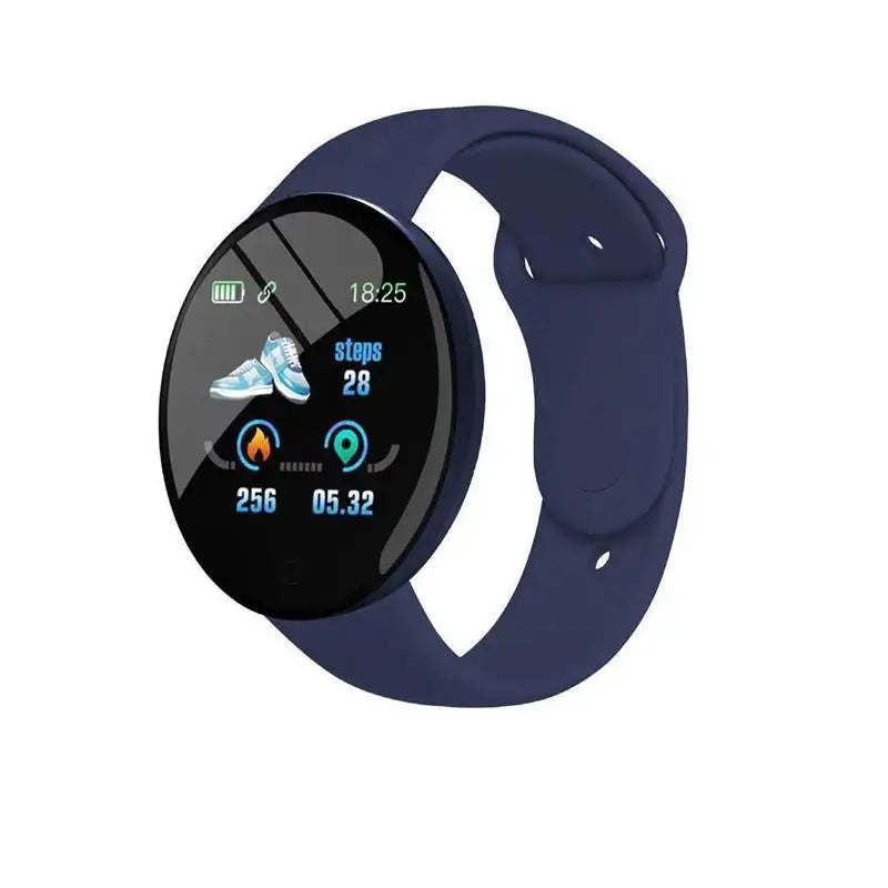 R.E.D. D18 smartwatch with circular color display, multi-sport modes, call and music control on a sleek wearable device.