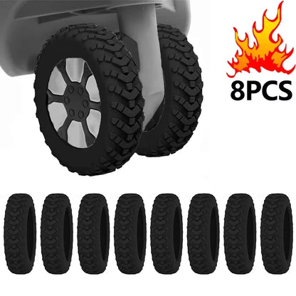 8PCS Silicone Luggage Wheel Covers – Noise Reduction Caster Protectors