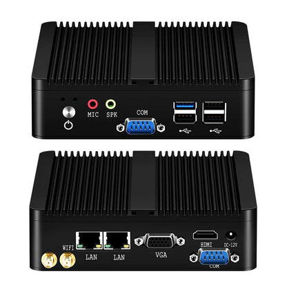 XCY Fanless Mini PC – Intel Celeron J1900, Quad-Core, Gigabit Ethernet, HDMI, VGA, WiFi, Windows/Linux