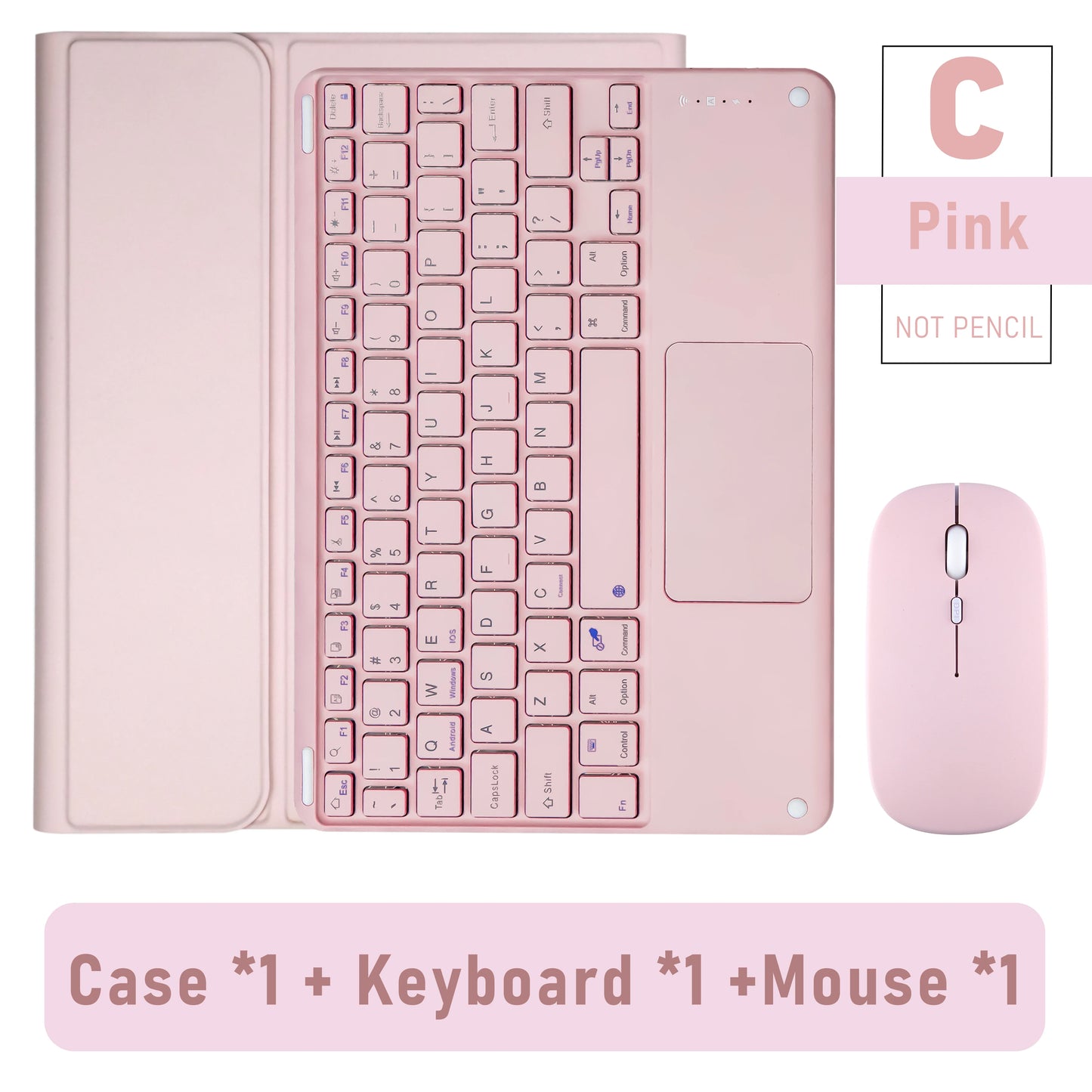 Wireless Magic Keyboard & Mouse Case for iPad Pro 11/13, Air 11/13, iPad 7-10 Gen – Bluetooth, Touchpad