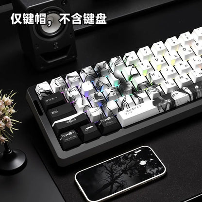 Chainsaw Man Anime Keycaps – PBT Dye-Sub, Cherry Profile, 74–140 Keys, for Mechanical Keyboard