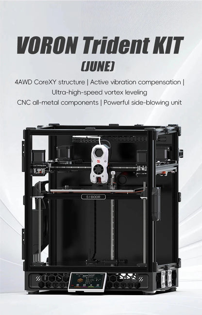 SIBOOR Voron Trident 3D Printer Kit – AWD CoreXY, CNC Metal, High Speed