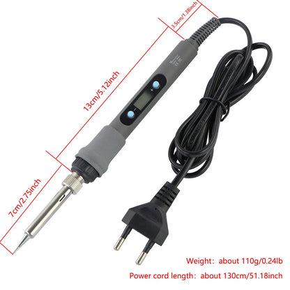 60W / 80W Adjustable Temperature Electric Soldering Iron – Digital Display