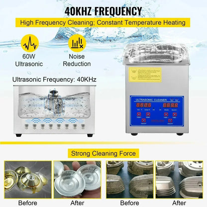Ultrasonic Cleaner 1.3L–30L 40kHz 220V EU Plug – Portable Ultrasound Bath Washer