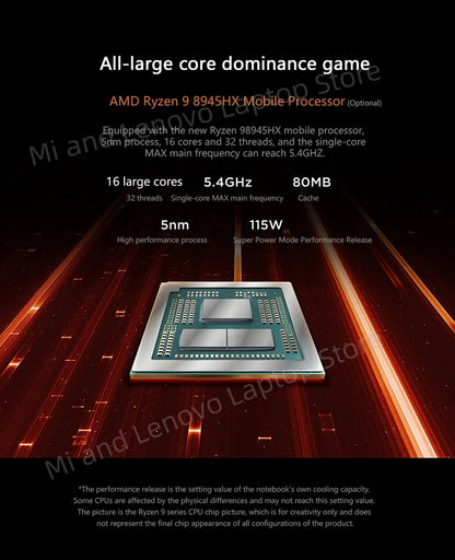 Lenovo Legion R7000P 2025 Gaming Laptop — Ryzen 9 8940HX/8945HX, RTX 5060/5070 8G, 16" 2.5K 240Hz