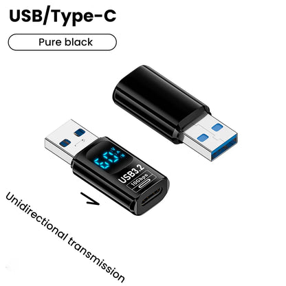 USB 3.2 digital display adapter with USB-C and USB-A ports for fast data transfer and charging, compatible with Huawei, Xiaomi, and laptops.