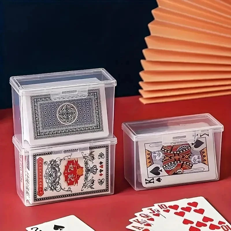 Clear Playing Card Storage Box | Transparent Deck Case 3-4 Pack