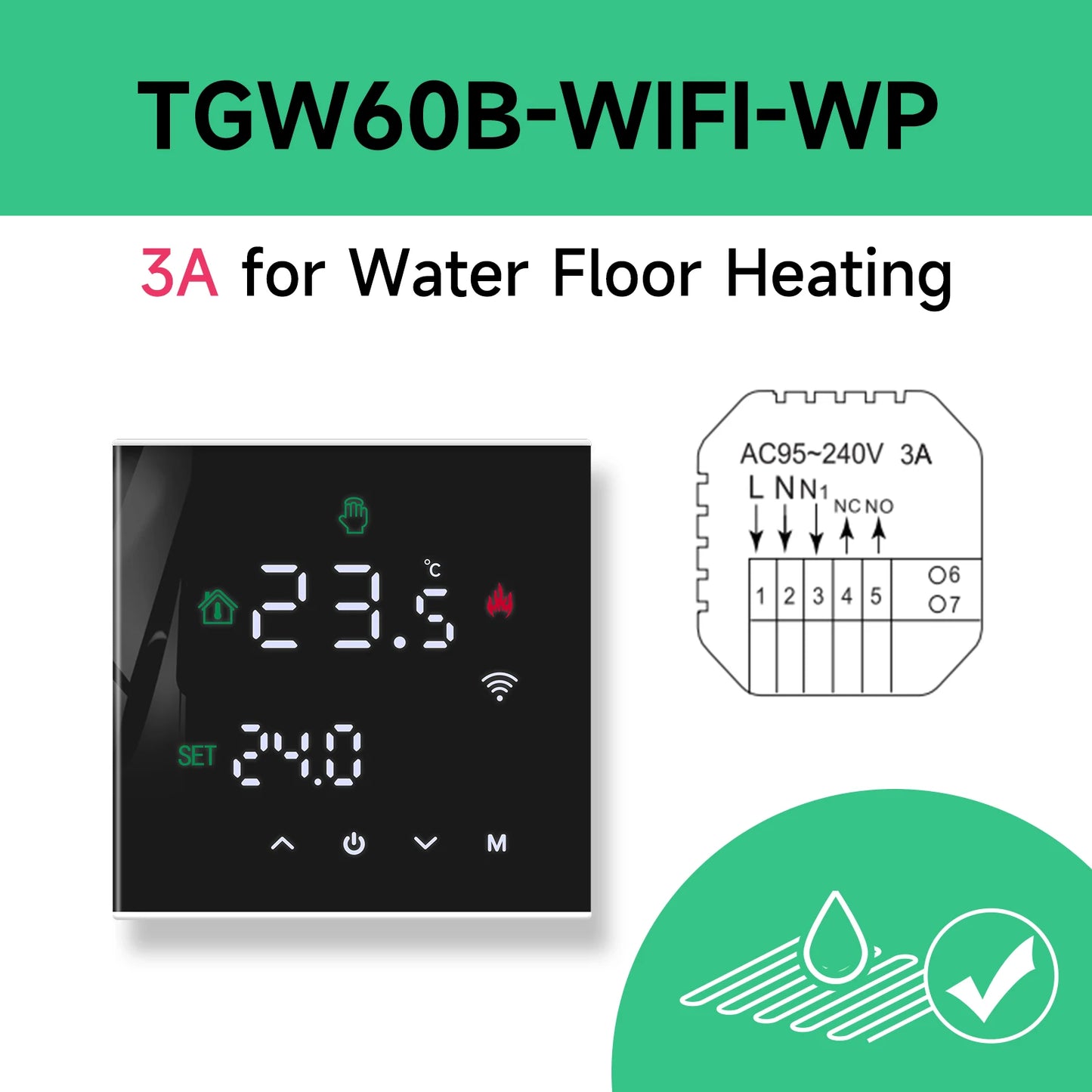 Beok Tuya Smart WiFi Thermostat for Electric & Gas Heating