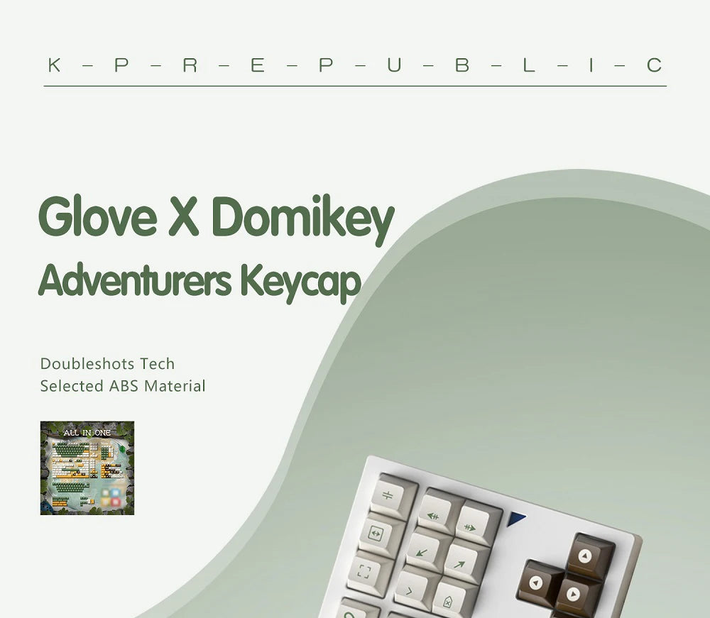 Glove X Domikey Cherry Adventurer ABS Doubleshot Keycaps – MX Stem, 60/87/104 Layout