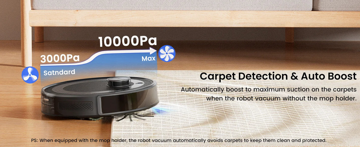 Lefant M2S Pro Robot Vacuum Cleaner – 10,000Pa, 240 Min, DTOF Laser Navigation, Auto-Empty, Ideal for Pet Hair