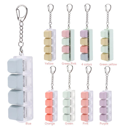 4-Key Mechanical Keyboard Switch Tester – DIY Keycaps, Fidget Toy, Stress Relief Keychain