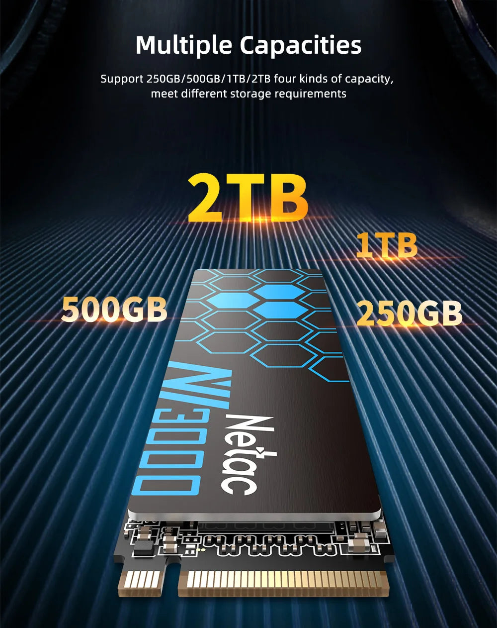 Netac NVMe M.2 SSD – 250GB to 2TB, PCIe 3.0x4, 2280 for Laptop & Desktop