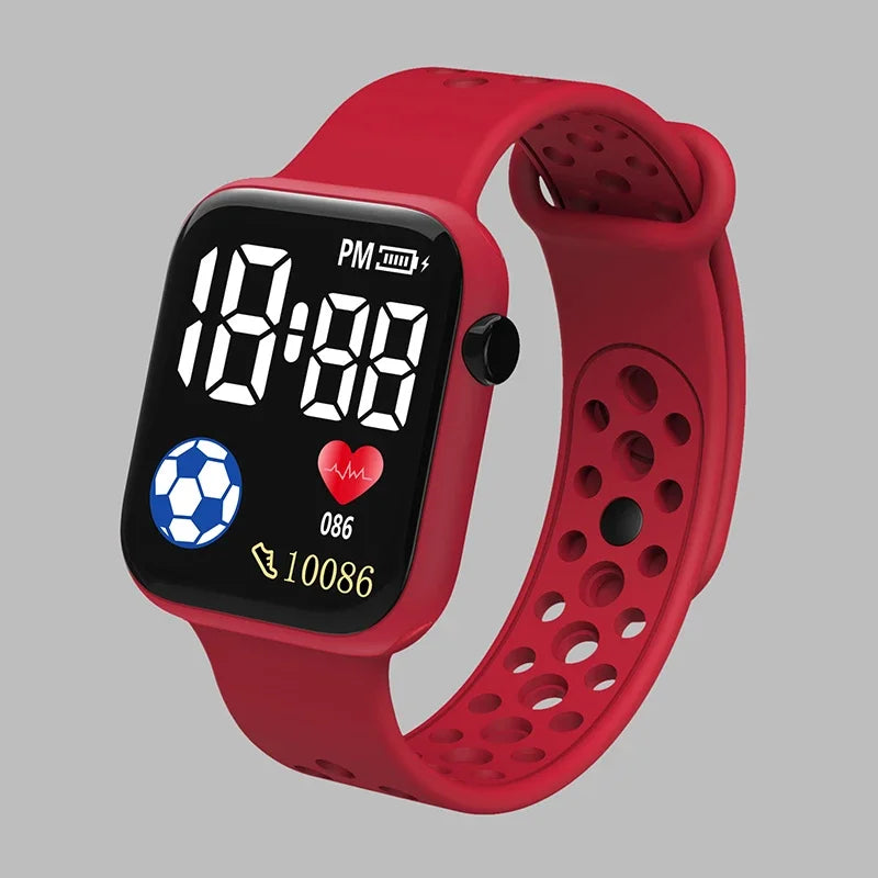 YIKAZE Kids LED Digital Watch – Silicone Strap, Cartoon Sport Wristwatch for Boys & Girls