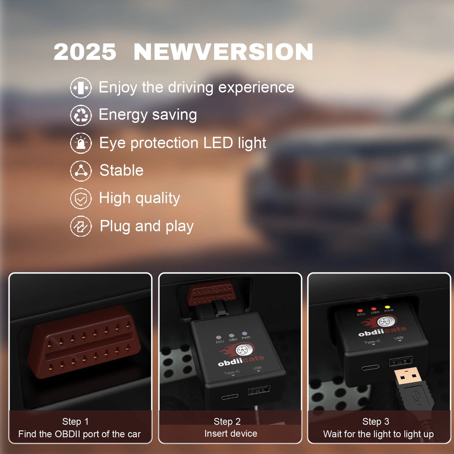 OBD2 Fuel Saving Chip Tuning Box | 2-in-1 Fast Charger & Power Booster for Petrol & Diesel Cars
