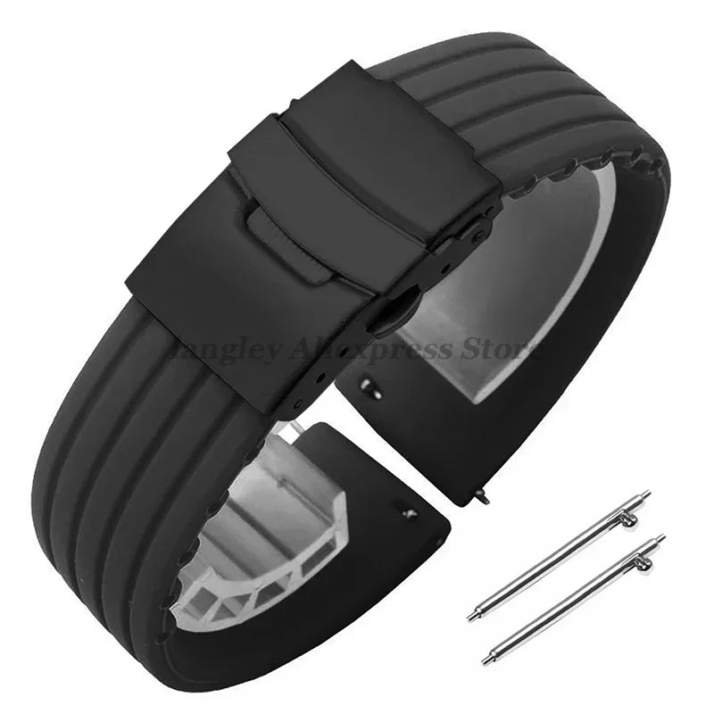 Quick Release Silicone Watch Strap 18–24mm – For Huawei, Seiko, Omega, Fossil & More