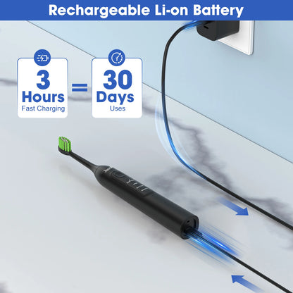 Jeenk JK-Y05 Sonic Electric Toothbrush | 4 Modes | 6 Heads | Smart Timer | Waterproof