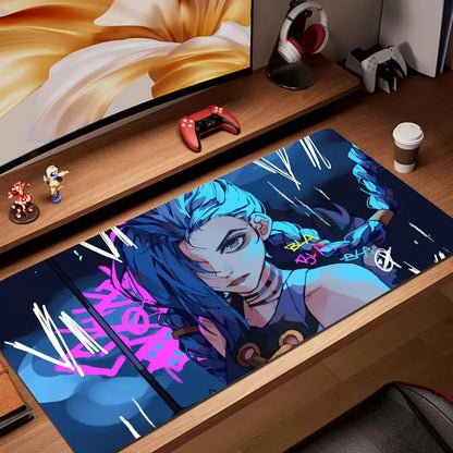 Arcane Jinx League of Legends Large Gaming Mouse Pad — Anime Desk Mat