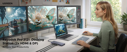 UGREEN USB-C Hub – Up to 12-in-1, 4K120Hz DP, 2xHDMI, RJ45, USB3.2 Gen2 10Gbps