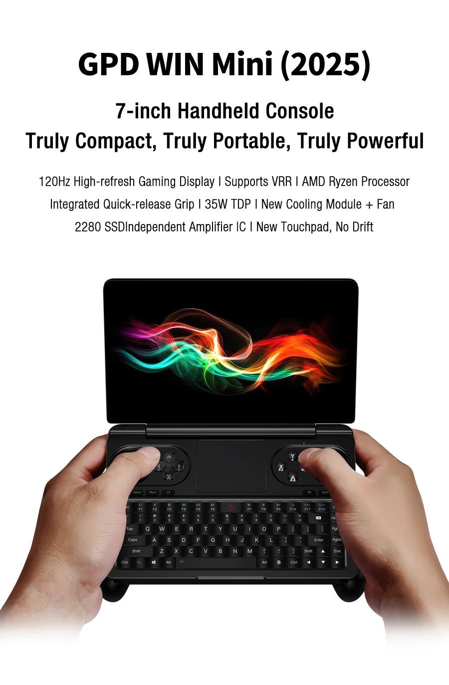 GPD WIN Mini 2025 — AMD AI 9 HX 370, 7" Handheld Gaming PC, 32/64GB RAM, Up to 2TB SSD